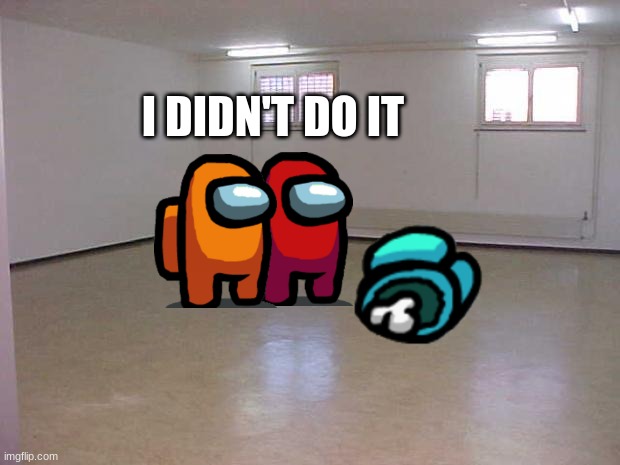 Empty Room | I DIDN'T DO IT | image tagged in empty room,among us,shit,dead,memes,imposter | made w/ Imgflip meme maker