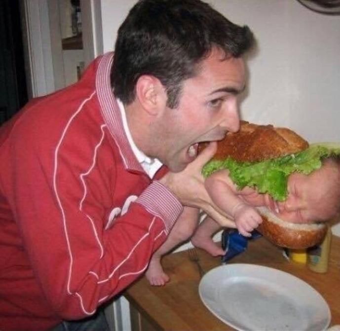 High Quality baby burger Blank Meme Template