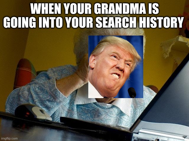 Grandma Finds The Internet Meme | WHEN YOUR GRANDMA IS GOING INTO YOUR SEARCH HISTORY | image tagged in memes,grandma finds the internet | made w/ Imgflip meme maker