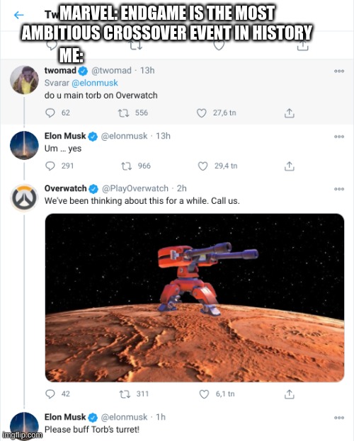 MARVEL: ENDGAME IS THE MOST AMBITIOUS CROSSOVER EVENT IN HISTORY; ME: | image tagged in funny | made w/ Imgflip meme maker