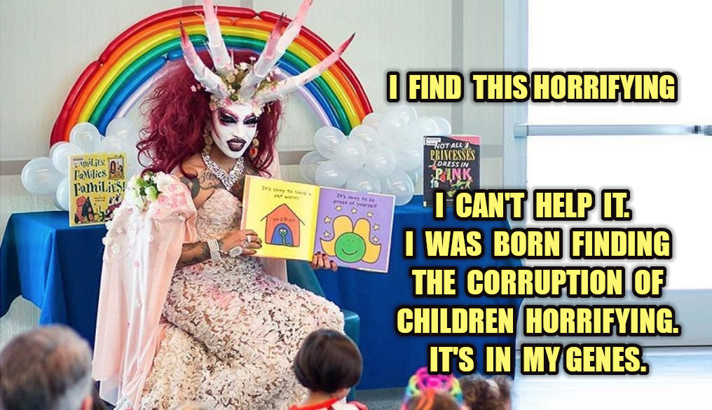 Demon looking Trans corrupting children Blank Meme Template