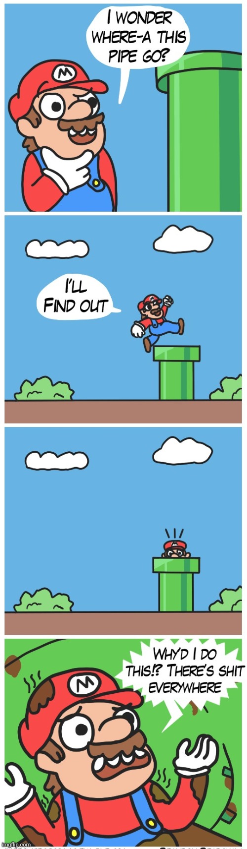 AND HE'S SUPPOSED TO BE A PLUMBER? | image tagged in super mario bros,super mario,comics/cartoons | made w/ Imgflip meme maker