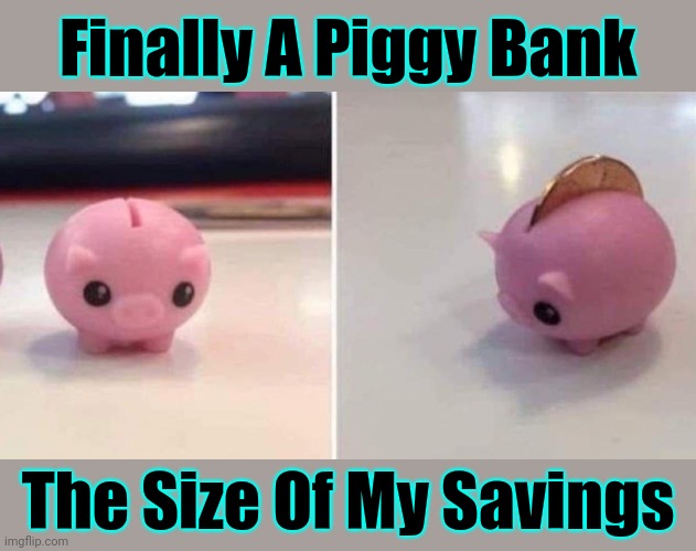 Life's Struggles | Finally A Piggy Bank; The Size Of My Savings | image tagged in memes,savings,piggy bank,banking,no money,in terms of money we have no money | made w/ Imgflip meme maker