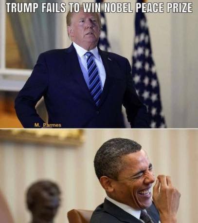 Trump fails to win Nobel Peace Prize Blank Meme Template