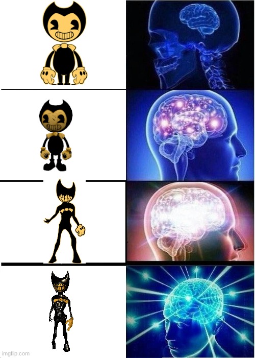 types of Bendy | image tagged in memes,expanding brain | made w/ Imgflip meme maker