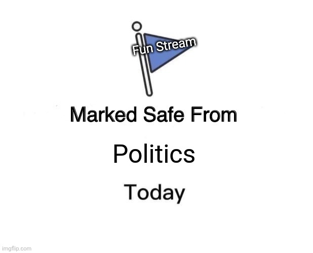 A Good Citizen Flags Politics in the Fun Stream | Fun Stream; Politics | image tagged in memes,marked safe from | made w/ Imgflip meme maker