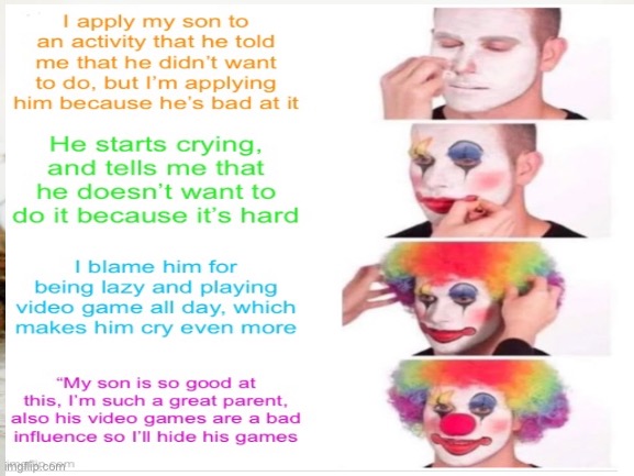 image tagged in clown applying makeup | made w/ Imgflip meme maker