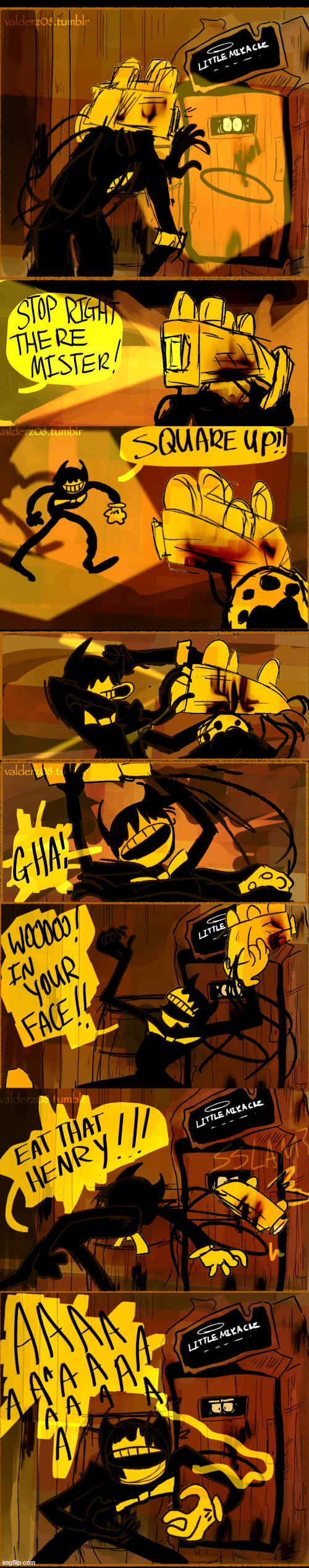 comic i saw (this aint mine) | image tagged in bendy,comic,batim,projector,henry | made w/ Imgflip meme maker