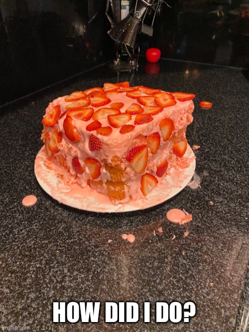 Birthday Cake | HOW DID I DO? | image tagged in birthday | made w/ Imgflip meme maker