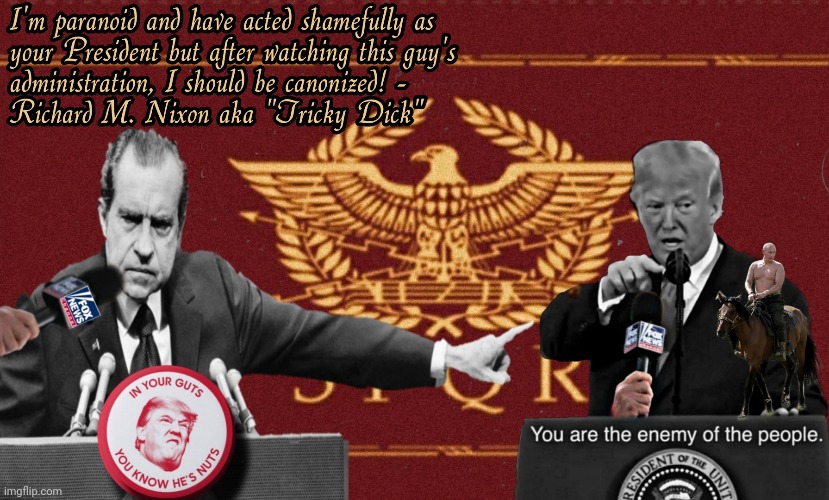 Nixon Breaks Silence | image tagged in im not a crook,nixon,watergate,trump,pee pee tape,putin puppet | made w/ Imgflip meme maker