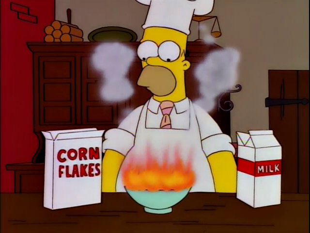 Homer Burns Cereal Blank Meme Template