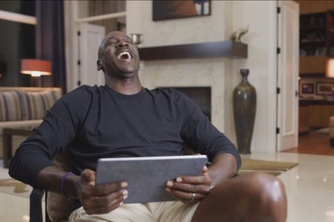Michael Jordan laughing Blank Meme Template