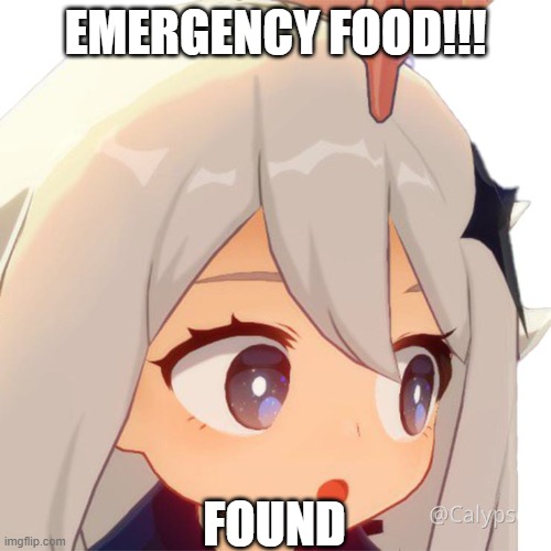 Paimon Found Emergency FOOD | EMERGENCY FOOD!!! FOUND | image tagged in genshi impact,paimon,memes,funny memes | made w/ Imgflip meme maker