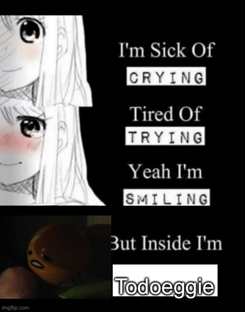 I'm Sick Of Crying | Todoeggie | image tagged in i'm sick of crying | made w/ Imgflip meme maker