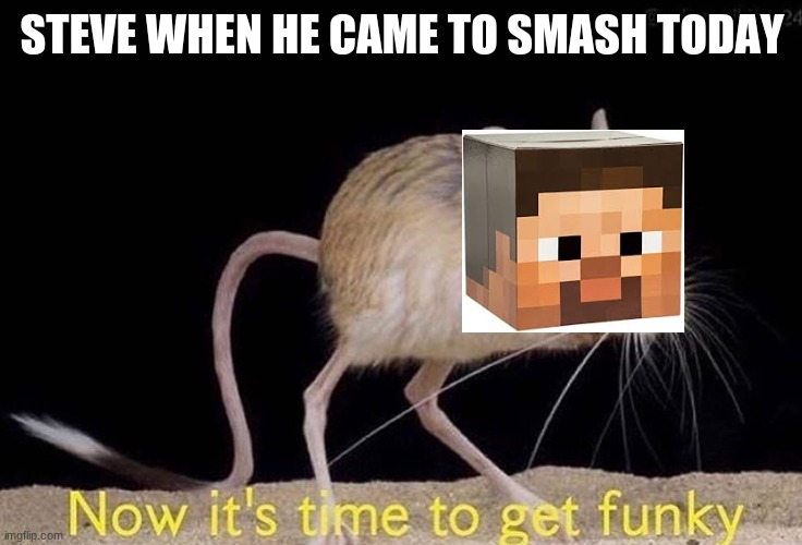 Now it’s time to get funky | STEVE WHEN HE CAME TO SMASH TODAY | image tagged in now it s time to get funky | made w/ Imgflip meme maker