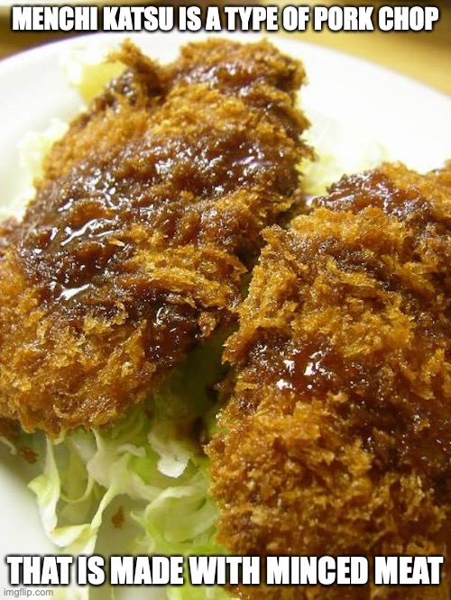 Menchi Katsu | MENCHI KATSU IS A TYPE OF PORK CHOP; THAT IS MADE WITH MINCED MEAT | image tagged in food,memes | made w/ Imgflip meme maker