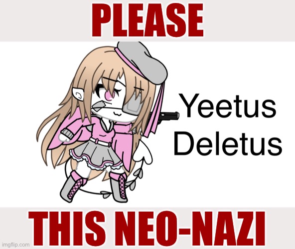 See comments. | PLEASE; THIS NEO-NAZI | image tagged in yeetus deletus,neo-nazis,nazis,white supremacists,terms and conditions,imgflip trolls | made w/ Imgflip meme maker