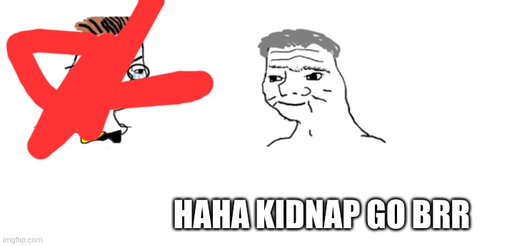 nooo haha go brrr | HAHA KIDNAP GO BRR | image tagged in nooo haha go brrr | made w/ Imgflip meme maker