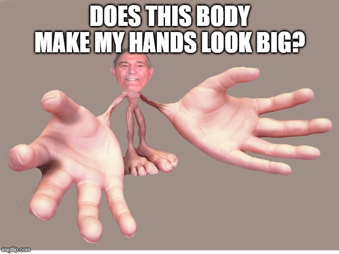 DOES THIS BODY MAKE MY HANDS LOOK BIG? | made w/ Imgflip meme maker