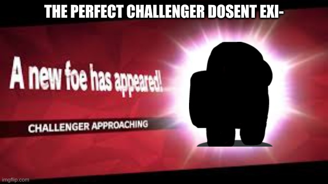 the perfect challenger dosent exi- | THE PERFECT CHALLENGER DOSENT EXI- | image tagged in funny memes | made w/ Imgflip meme maker