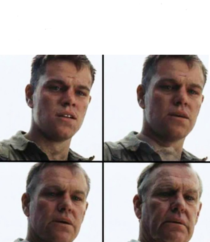 High Quality Turning Old Blank Meme Template
