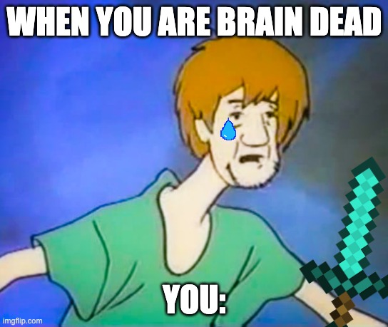 Poor Shaggy | WHEN YOU ARE BRAIN DEAD; YOU: | image tagged in shaggy meme,meme | made w/ Imgflip meme maker