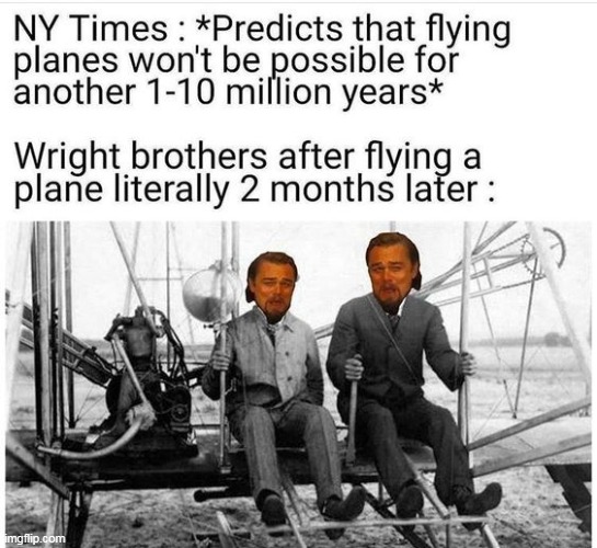 Wright Brothers | image tagged in laughing leo,memes | made w/ Imgflip meme maker