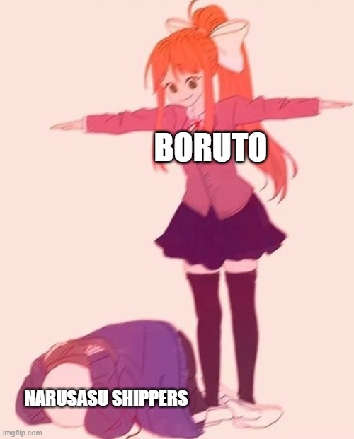 anime t pose | BORUTO; NARUSASU SHIPPERS | image tagged in anime t pose,naruto shippuden,boruto,why are you reading these tags | made w/ Imgflip meme maker