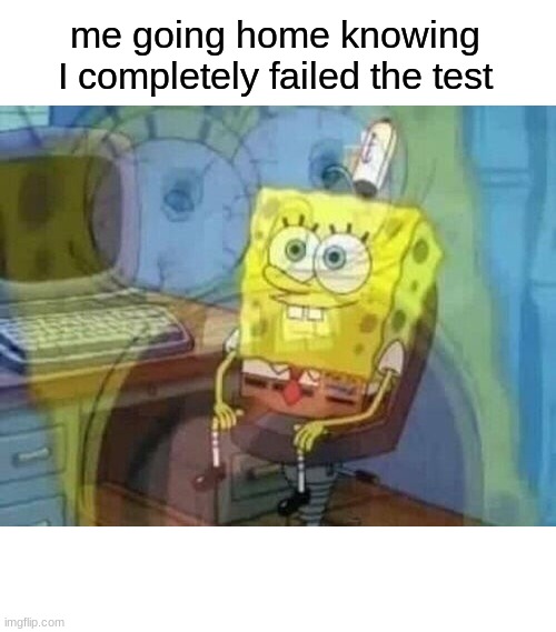 Guess were I got the idea from this | me going home knowing I completely failed the test | image tagged in school,memes,spongebob,funny | made w/ Imgflip meme maker