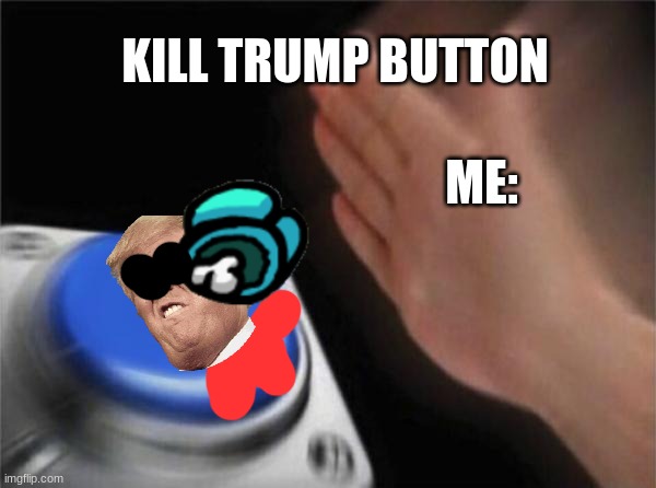 eavreyone | KILL TRUMP BUTTON; ME: | image tagged in memes,blank nut button | made w/ Imgflip meme maker