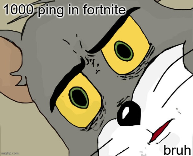 Unsettled Tom | 1000 ping in fortnite; bruh | image tagged in memes,unsettled tom | made w/ Imgflip meme maker