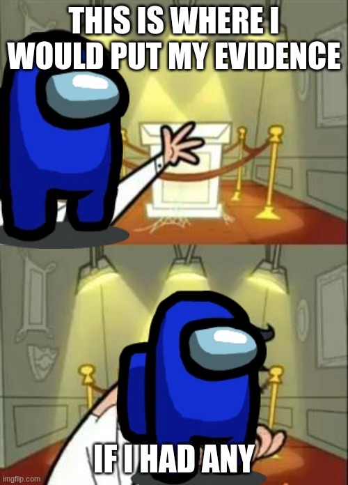 Among us randoms | THIS IS WHERE I WOULD PUT MY EVIDENCE; IF I HAD ANY | image tagged in memes,among us,funny,among us meeting,lmao,fun | made w/ Imgflip meme maker