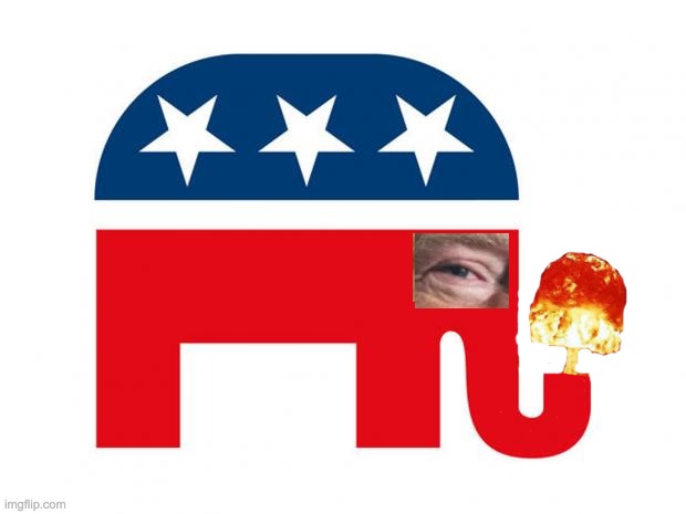 ElephanTrump | image tagged in republican,elephant,presiden,boom,eye,side | made w/ Imgflip meme maker