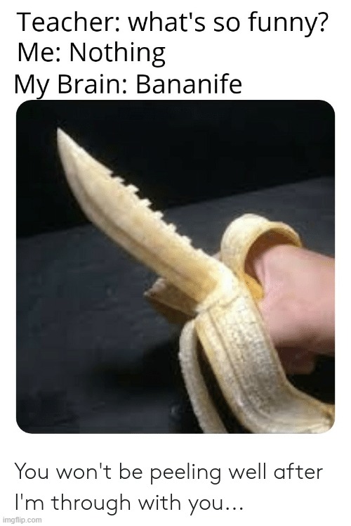 lol im dieing plz help me | image tagged in banana,knife,wow | made w/ Imgflip meme maker