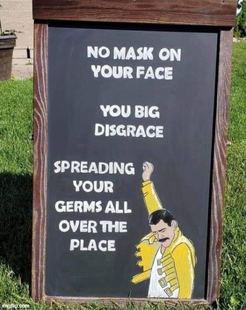 this is fakenews the song lyrics were about sports maga | image tagged in no mask on your face freddy mercury,maga,freddie mercury,wrong lyrics,song lyrics,face mask | made w/ Imgflip meme maker