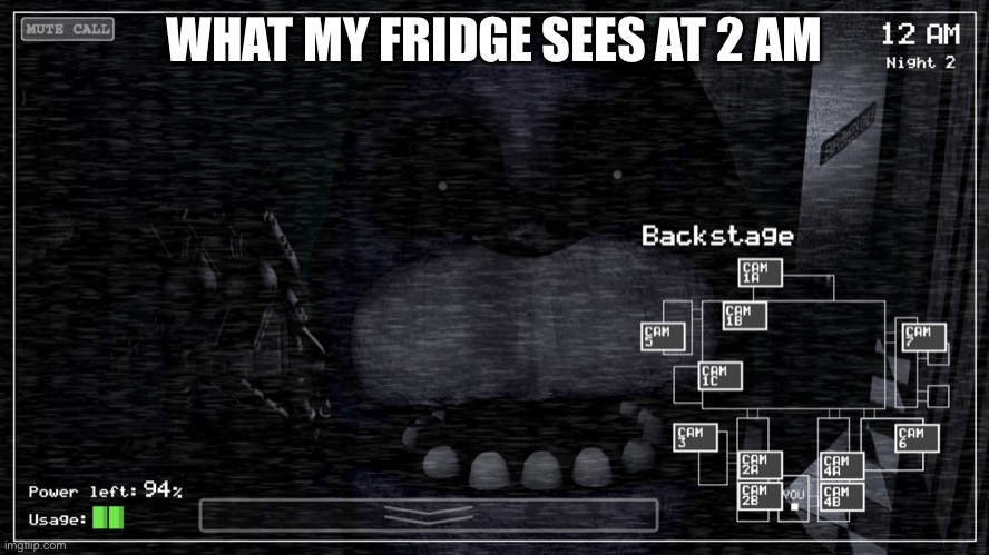 My fridge | WHAT MY FRIDGE SEES AT 2 AM | image tagged in bonnie | made w/ Imgflip meme maker