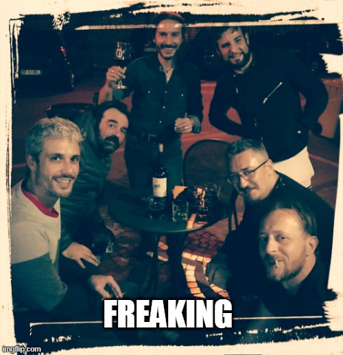 Freak Opera - Italian rock band | FREAKING | image tagged in stayhuman,restateumani,rockitaliano,freakopera | made w/ Imgflip meme maker