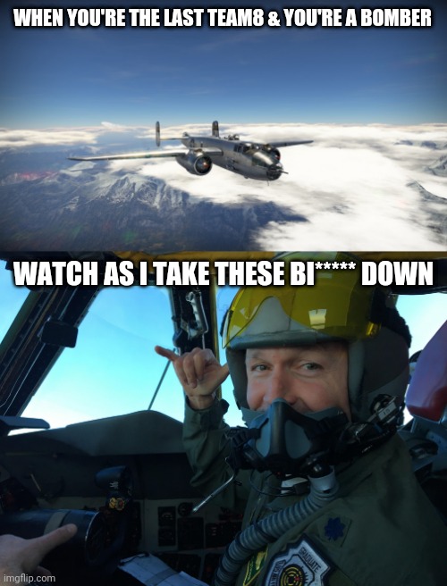 Literally me on warthunder | WHEN YOU'RE THE LAST TEAM8 & YOU'RE A BOMBER; WATCH AS I TAKE THESE BI***** DOWN | image tagged in war thunder,video games,relateable | made w/ Imgflip meme maker