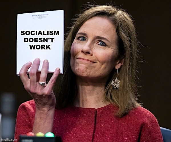 Socialism Doesn't Work | SOCIALISM
DOESN'T 
WORK | image tagged in amy coney barrett blank notes,socialism,democratic socialism,america,make america great again,capitalism | made w/ Imgflip meme maker