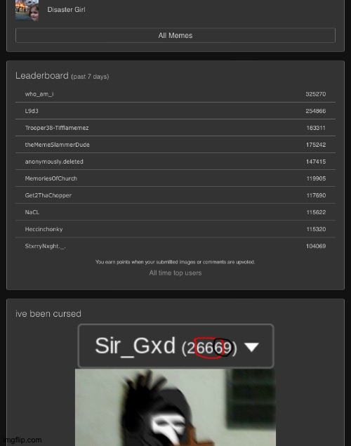 I'm on the leaderboard for the first time!! Oh and also look at my 69 *lenny* | made w/ Imgflip meme maker