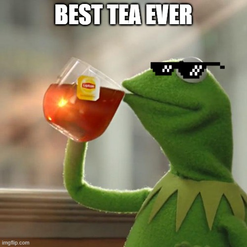 WOW Who made this good tea | BEST TEA EVER | image tagged in memes,but that's none of my business,kermit the frog | made w/ Imgflip meme maker