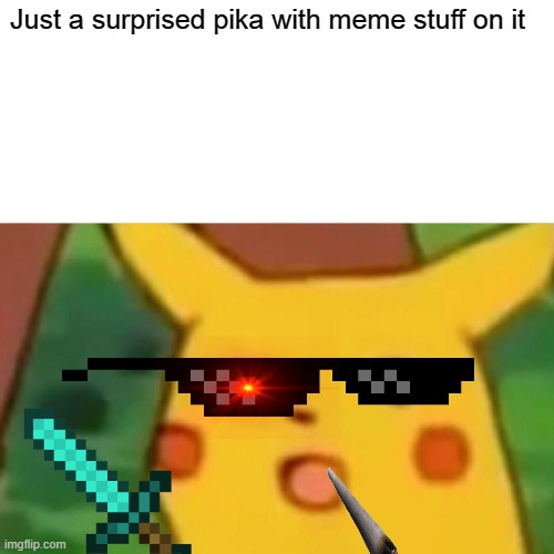 Suprised pika (cnt bee bothurd 2 spel) | Just a surprised pika with meme stuff on it | image tagged in memes,surprised pikachu | made w/ Imgflip meme maker