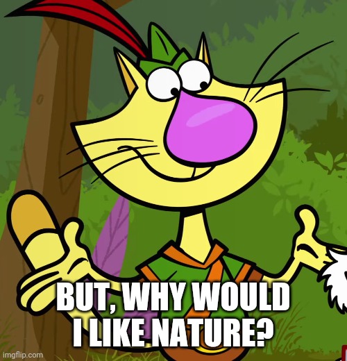 Nature Cat | BUT, WHY WOULD I LIKE NATURE? | image tagged in nature cat,memes,pbs kids | made w/ Imgflip meme maker
