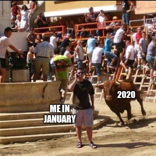 2020 | 2020; ME IN JANUARY | image tagged in 2020 | made w/ Imgflip meme maker