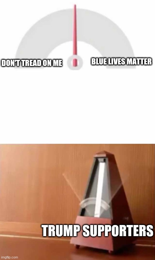 Metronome | DON'T TREAD ON ME; BLUE LIVES MATTER; TRUMP SUPPORTERS | image tagged in metronome | made w/ Imgflip meme maker