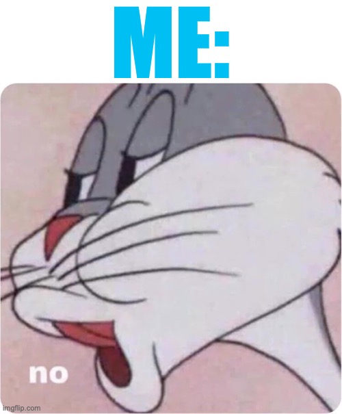 Bugs Bunny No | ME: | image tagged in bugs bunny no | made w/ Imgflip meme maker