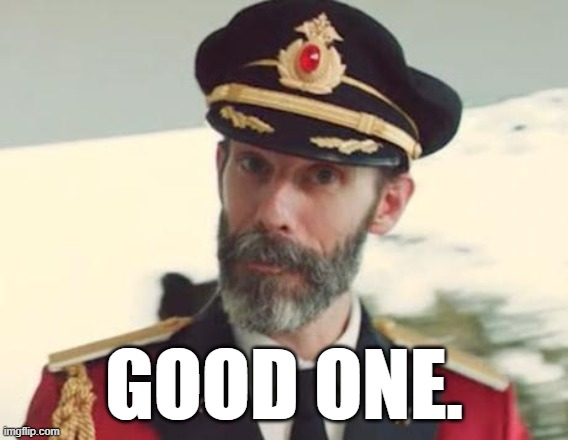 Captain Obvious | GOOD ONE. | image tagged in captain obvious | made w/ Imgflip meme maker