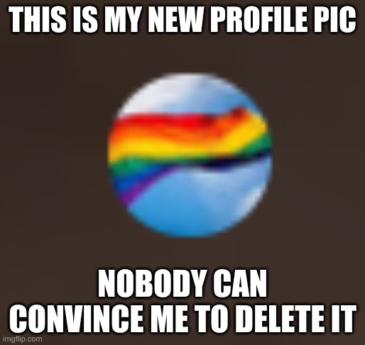 THIS IS MY NEW PROFILE PIC; NOBODY CAN CONVINCE ME TO DELETE IT | made w/ Imgflip meme maker
