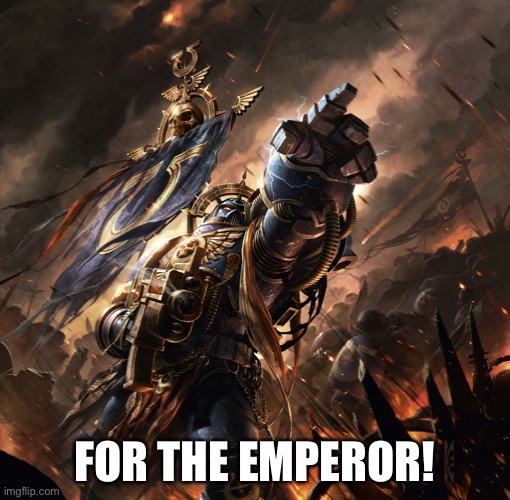 Space Marine | FOR THE EMPEROR! | image tagged in space marine | made w/ Imgflip meme maker