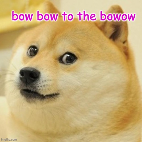 Doge Meme | bow bow to the bowow | image tagged in memes,doge | made w/ Imgflip meme maker